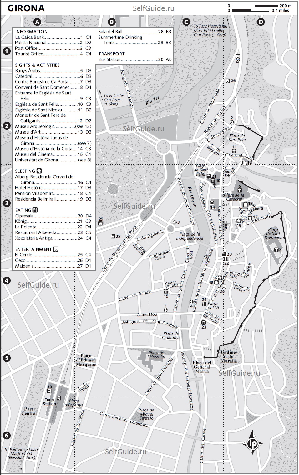 Жирона или Жерона (Girona) - туристический маршрут по городу, что посмотреть в Жироне, достопримечательности Жироны на карте