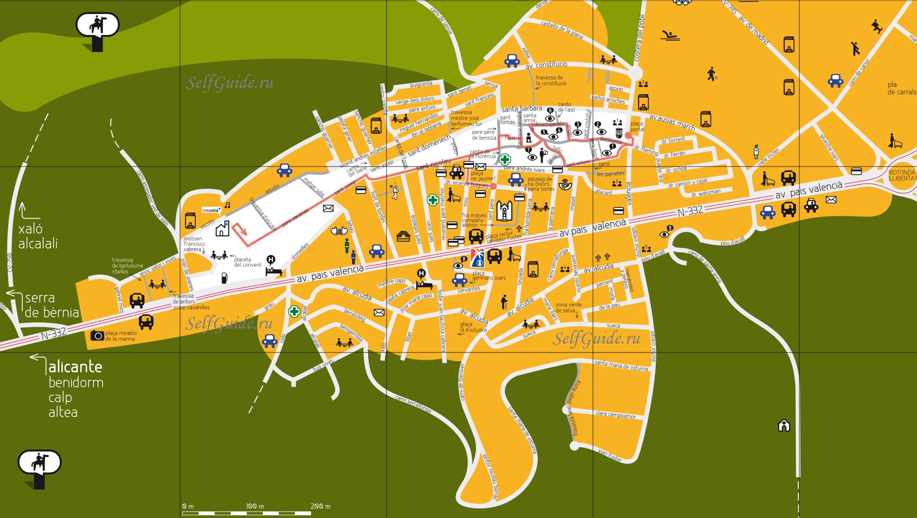Бенисса - туристическая карта