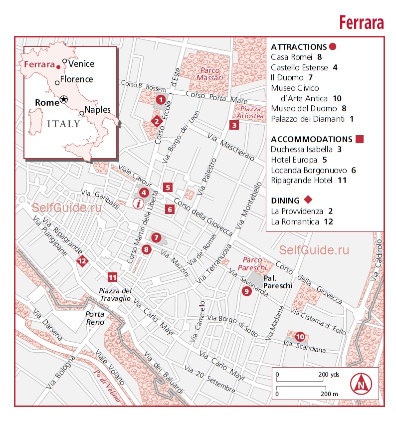 Карта Феррары Феррара (Ferrara), Италия