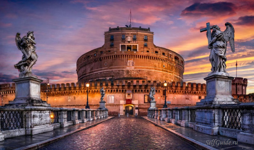 Замок и мост Сант Анджело в Риме - Туристический маршрут по Риму с картой: Пантеон и окрестности