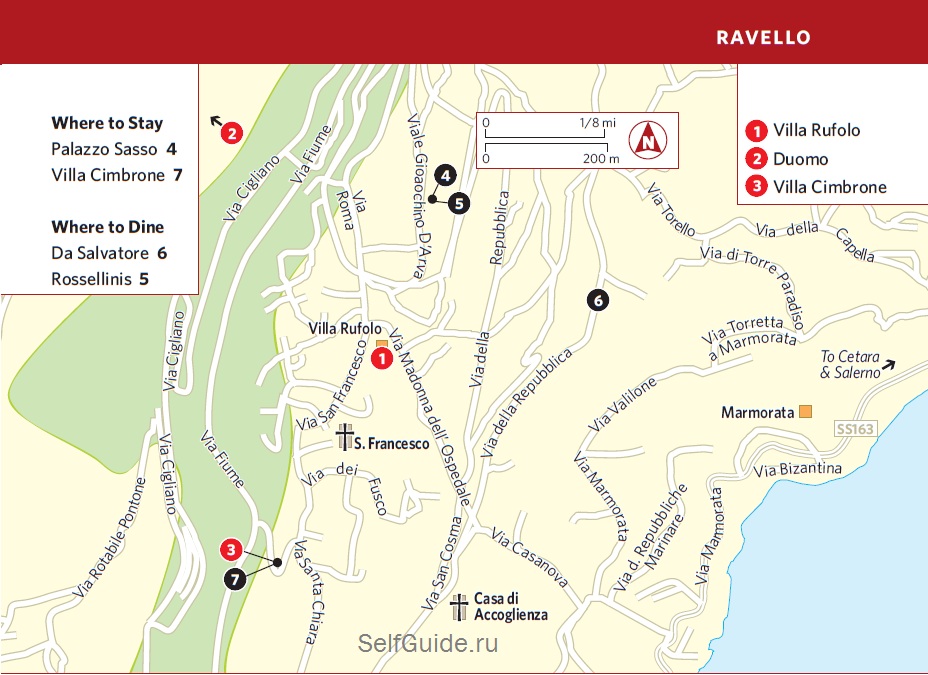 Равелло, побережье Амальфи, Италия - достопримечательности, путеводитель по городу, туристическая карта