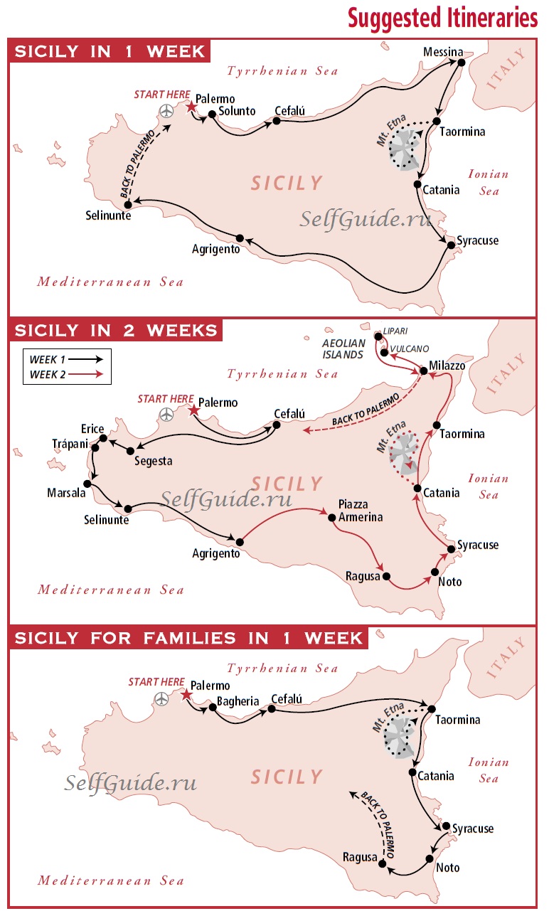 туристический маршрут по Сицилии - что посмотреть на Сицилии за 1 неделю, за 2 недели, с детьми