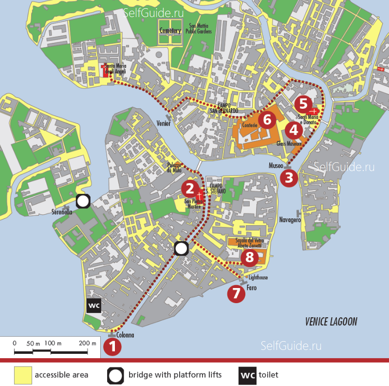 Карта острова Мурано